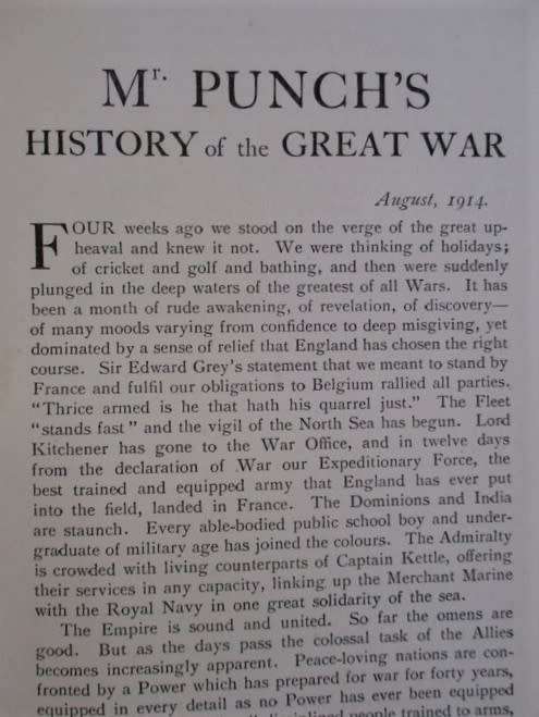 1919 HARD COVER - MR. PUNCH'S HISTORY OF THE GREAT WAR