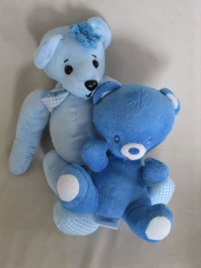 TWO SWEET, SOFT, CLEAN BLUE BEARS FOR A BABY BOY