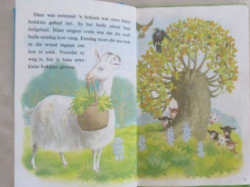 AFRIKAANS LADYBIRD BOEKIE - DIE WOLF EN DIE SEWE KLEIN BOKKIES