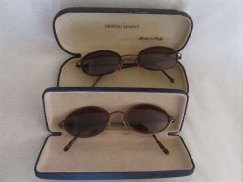 TWO PAIRS OF VINTAGE SUNGLASSES - CALVIN KLEIN AND GIORGIO ARMANI?