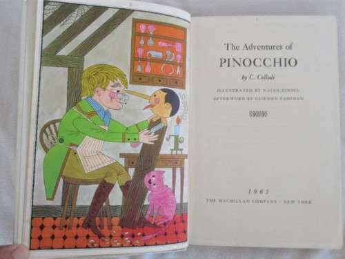 1963 HARDCOVER - AN EARLY EDITION OF THE ADVENTURES OF PINOCCHIO BY C. COLLODI