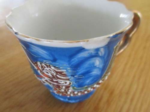 VINTAGE CHERRY CHINA VINTAGE RAISED DRAGON TEA SET - 13 PIECE