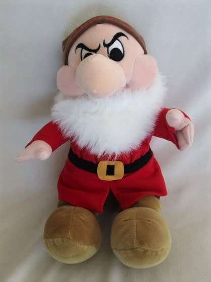 LARGE 34CM TALL DWARF - GRUMPY (ITALIAN -BROMTOLO) FROM DISNEY'S SNOW WHITE AND THE SEVEN DWARFS