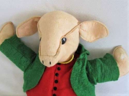 ADORABLE VINTAGE 1940's/50's FELT PIG