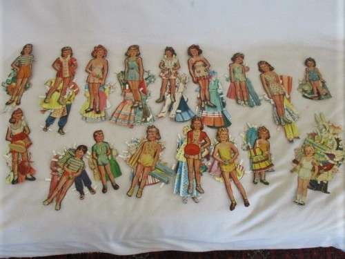 BARGAIN TIME!! A BATCH OF SEVENTEEN VINTAGE 1940's/50's PAPER DOLLS WITH OUTFITS!!