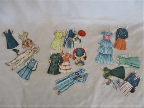 BARGAIN TIME!! A BATCH OF SEVENTEEN VINTAGE 1940's/50's PAPER DOLLS WITH OUTFITS!!