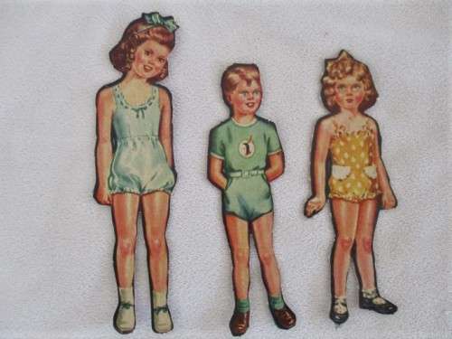 BARGAIN TIME!! A BATCH OF SEVENTEEN VINTAGE 1940's/50's PAPER DOLLS WITH OUTFITS!!