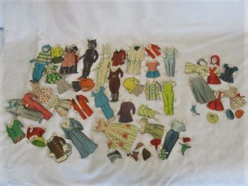BARGAIN TIME!! A BATCH OF SEVENTEEN VINTAGE 1940's/50's PAPER DOLLS WITH OUTFITS!!