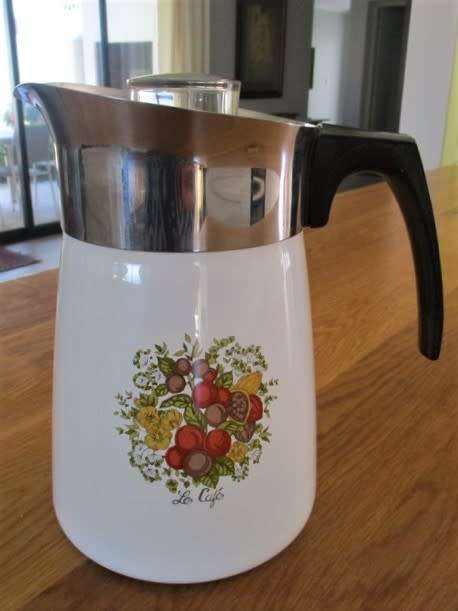 FOR ISMAIL ONLY - LARGE 6-CUP CORNING WARE STOVE TOP PERCOLATOR - SPICE O' LIFE (FRENCH SPICE)