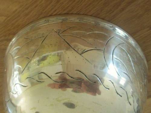 VINTAGE CHINESE BRASS BOWL WITH MYTHICAL BEAST DESIGN - SIGNED