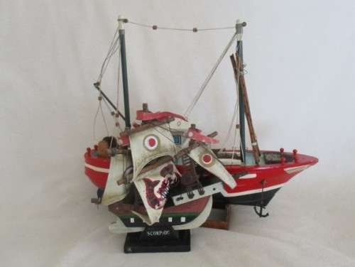 TWO LOVELY WOODEN BOATS WITH GREAT DETAIL FOR A BOY'S ROOM
