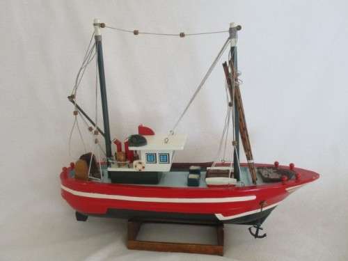 TWO LOVELY WOODEN BOATS WITH GREAT DETAIL FOR A BOY'S ROOM