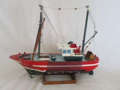 TWO LOVELY WOODEN BOATS WITH GREAT DETAIL FOR A BOY'S ROOM