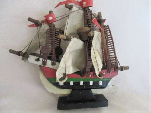 TWO LOVELY WOODEN BOATS WITH GREAT DETAIL FOR A BOY'S ROOM