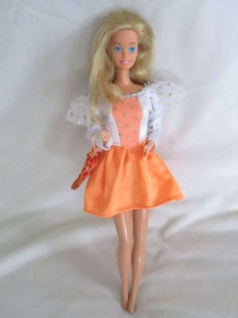 VINTAGE MATTEL BARBIE DOLL IN AGE-APPROPRIATE DRESS - MADE IN TAIWAN - CIRCA 1970 - 1987
