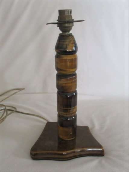 STUNNING AND UNUSUAL - GENUINE TIGER'S EYE LAMP STAND  (LIGHT FITTING LOOSE)