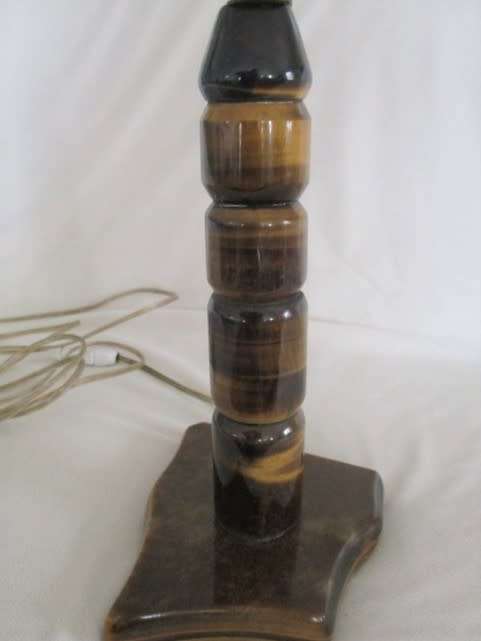 STUNNING AND UNUSUAL - GENUINE TIGER'S EYE LAMP STAND  (LIGHT FITTING LOOSE)