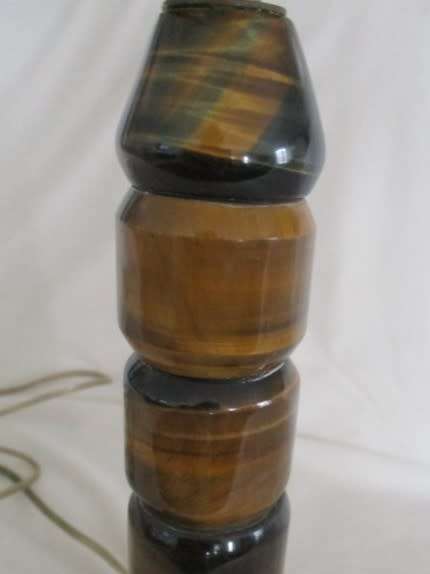 STUNNING AND UNUSUAL - GENUINE TIGER'S EYE LAMP STAND  (LIGHT FITTING LOOSE)