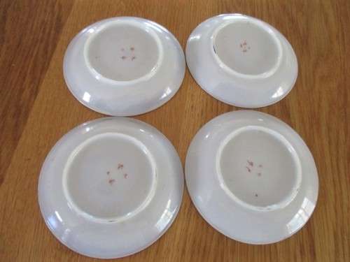 PAPER THIN AND DELICATE - SET OF FOUR SMALL VINTAGE/ANTIQUE ORIENTAL CUPS & SAUCERS - SIGNED