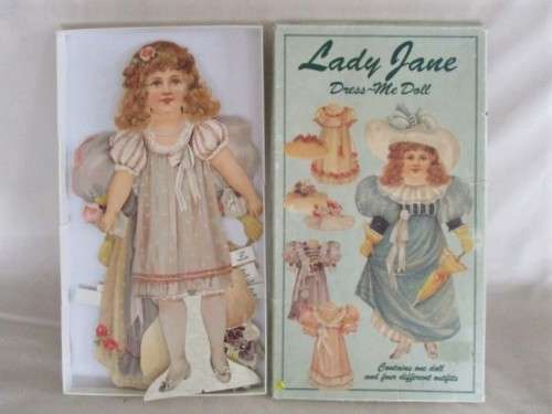 LARGE LADY JANE DRESS-ME  PAPER DOLL WITH FOUR DIFFERENT VICTORIAN OUTFITS IN ORIGINAL BOX