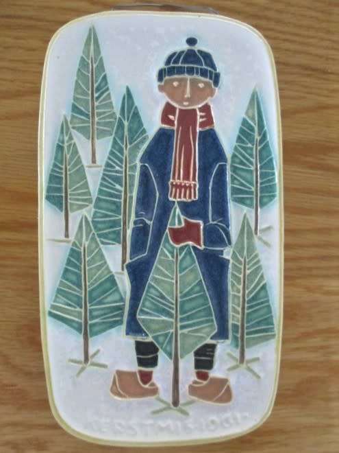 A RATHER RARE VINTAGE 1961 DELFT CHRISTMAS TILE/PLAQUE