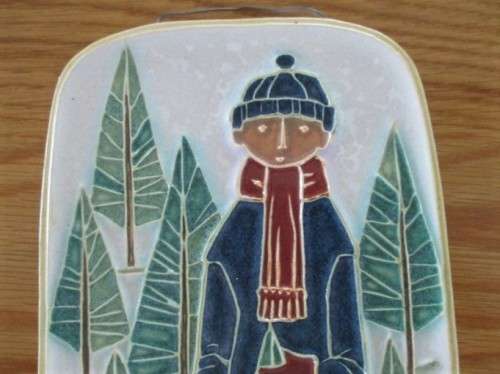 A RATHER RARE VINTAGE 1961 DELFT CHRISTMAS TILE/PLAQUE
