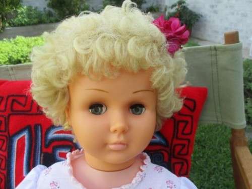 A VERY LARGE VINTAGE 90CM TALL PRIMA WALKING DOLL IN GREAT CONDITION