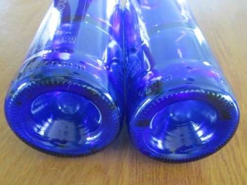 TWO RARE COBALT BLUE ROOIBERG WINERY CHARDONNAY BOTTLES