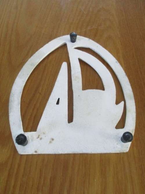 TWO METAL TRIVETS/ POT STANDS WITH NAUTICAL THEME PAINTED WHITE