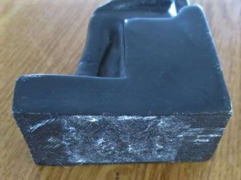 BLACK RESIN PAPER WEIGHT FIGURINE OF EGYPTIAN GOD BASTET - 12CM TALL - SIGNED