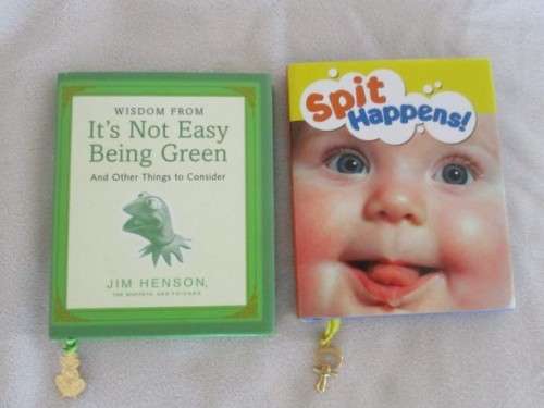TWO COLLECTABLE MINIATURE BOOKS - HARDCOVERS WITH DUST JACKETS -ONE OF THE MUPPET'S KERMIT THE FROG