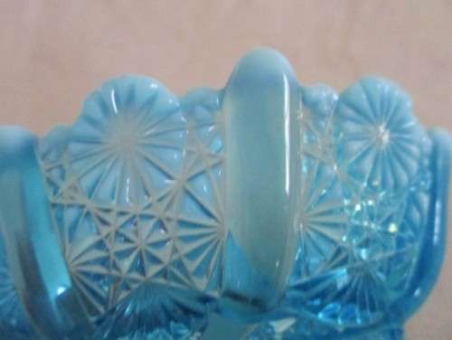 AN EXQUISITE VINTAGE FENTON TURQUOISE ART GLASS BON-BON DISH
