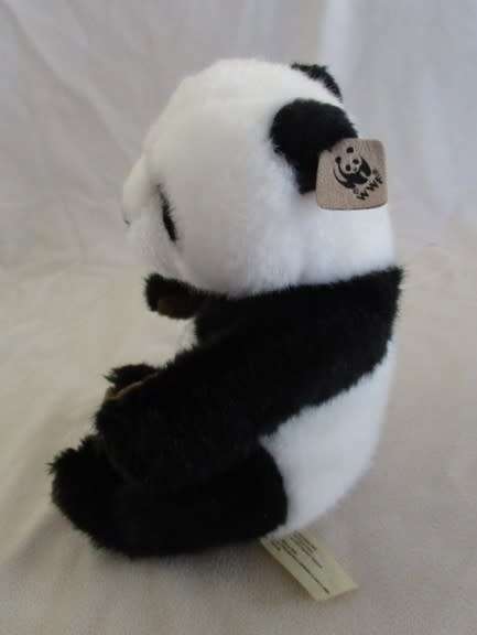 WORLD WILDLIFE FUND PANDA - IN GREAT CONDITION WITH LEATHER EAR TAG AD LABEL