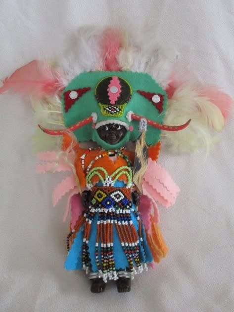 RARE! A VINTAGE ZULU DOLL IN RICKSHAW GARB!