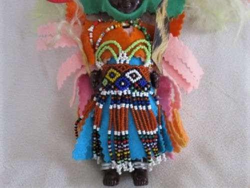 RARE! A VINTAGE ZULU DOLL IN RICKSHAW GARB!