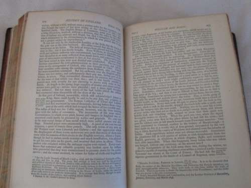 1877 - THE HISTORY OF ENGLAND VOL 1 & 2 BY LORD MACAULEY - LEATHER WITH GILT (MARBLED)