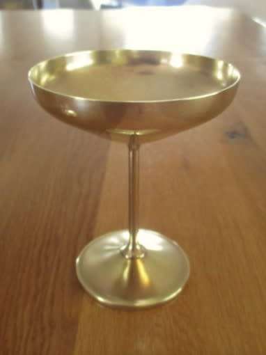 TWO BRASS CHAMPAGNE GOBLETS