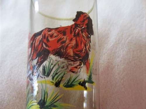 SET OF 4 VINTAGE SPANISH LONG SHOT GLASSES DEPICTING DIFFERENT HUNTING SCENES  FROM SA DA BANDEIRA