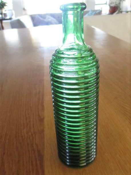 INTERESTING VINTAGE GREEN BOTTLE
