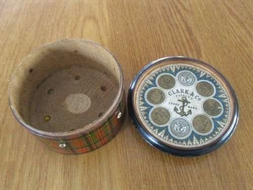 ANTIQUE (CIRCA 1867 - 1899) WOODEN MAUCHLINE WARE STRING BOX COMMEMORATING ROBERT BURNS - SO SPECIAL