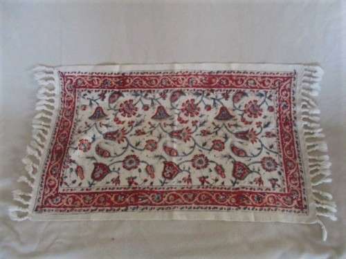 VINTAGE HAND PRINTED (NATURAL DYED) PERSIAN/IRANIAN MESHKAT RUNNER - SIGNED