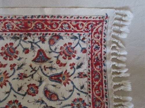 VINTAGE HAND PRINTED (NATURAL DYED) PERSIAN/IRANIAN MESHKAT RUNNER - SIGNED