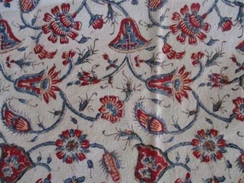 VINTAGE HAND PRINTED (NATURAL DYED) PERSIAN/IRANIAN MESHKAT RUNNER - SIGNED