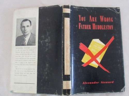 1956 FIRST EDITION HARD COVER PLUS DUST COVER - YOU ARE WRONG FATHER HUDDLESTON