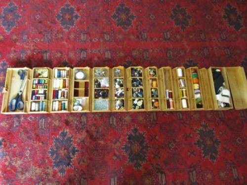 THE BEST EVER SEWING "BASKET" OUT (WON'T PART WITH MINE!) - ROLL-UP - GREAT FOR CRAFTS/DIY TOO