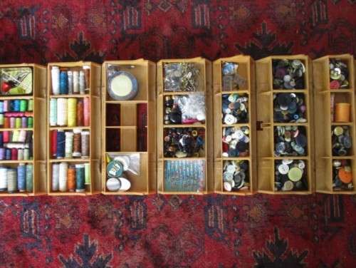 THE BEST EVER SEWING "BASKET" OUT (WON'T PART WITH MINE!) - ROLL-UP - GREAT FOR CRAFTS/DIY TOO