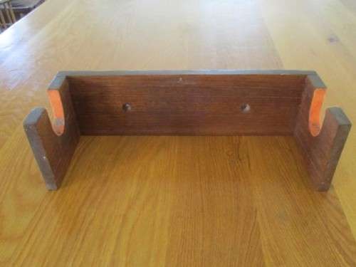 FOR MATVIS ONLY -LARGE VINTAGE SOLID WOOD ROLLING PIN WITH WALL MOUNTED RACK - HANDY AND DECORATIVE!