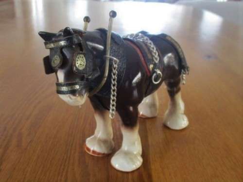 VINTAGE PORCELAIN CART HORSE