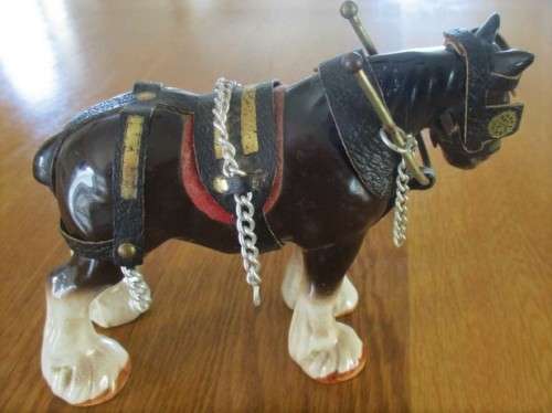 VINTAGE PORCELAIN CART HORSE