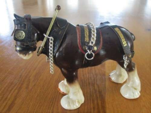VINTAGE PORCELAIN CART HORSE